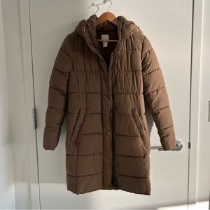 H&M Brown Puffer Coat Size: XS